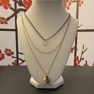 Torrid Gold and Black Triple Layer Necklace